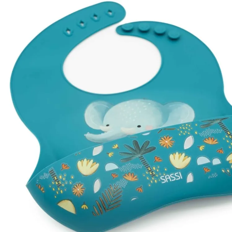 Bavaglino con tasca in silicone - Elefante Chewy