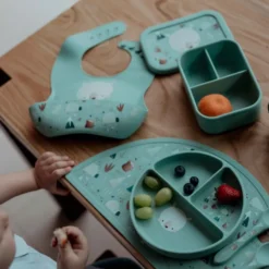 Bavaglino con tasca in silicone - Orso Munchy