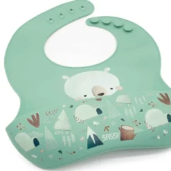 Bavaglino con tasca in silicone - Orso Munchy