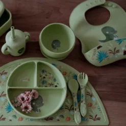 Bavaglino con tasca in silicone - Dinosauro Cracky