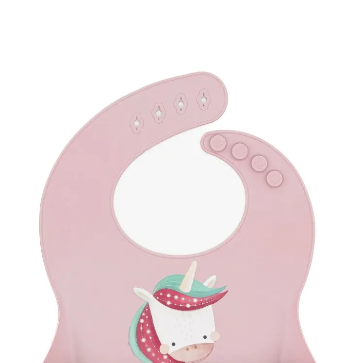 Bavaglino con tasca in silicone - Unicorno Sparkly
