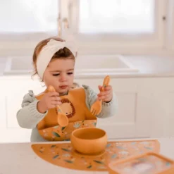 Bavaglino con tasca in silicone - Leone Chompy