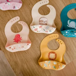 Bavaglino con tasca in silicone - Leone Chompy