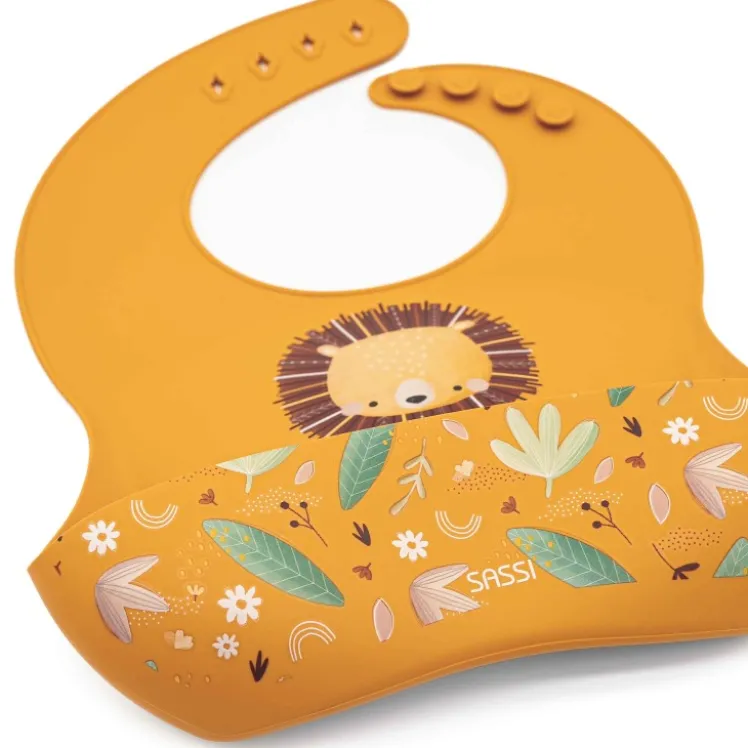 Bavaglino con tasca in silicone - Leone Chompy