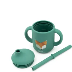 Bicchiere con cannuccia in silicone - Volpe Crunchy