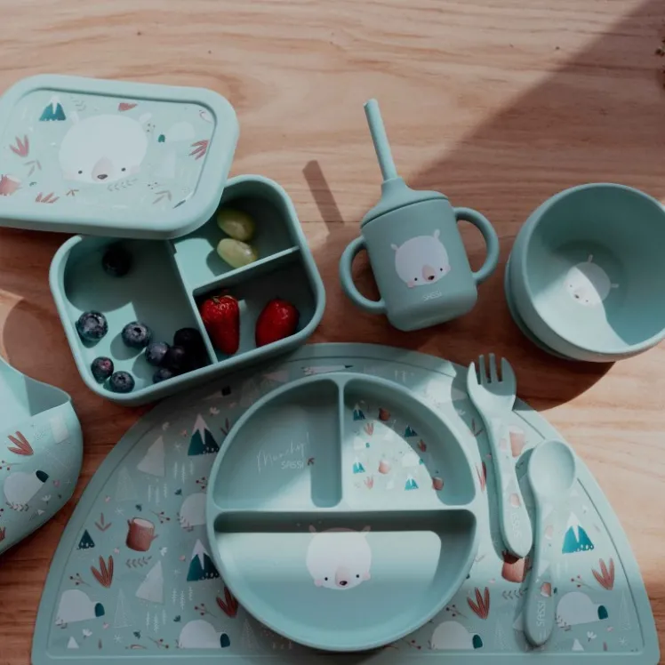 Bicchiere con cannuccia in silicone - Orso Munchy