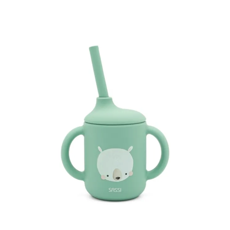 Bicchiere con cannuccia in silicone - Orso Munchy