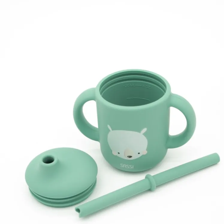 Bicchiere con cannuccia in silicone - Orso Munchy