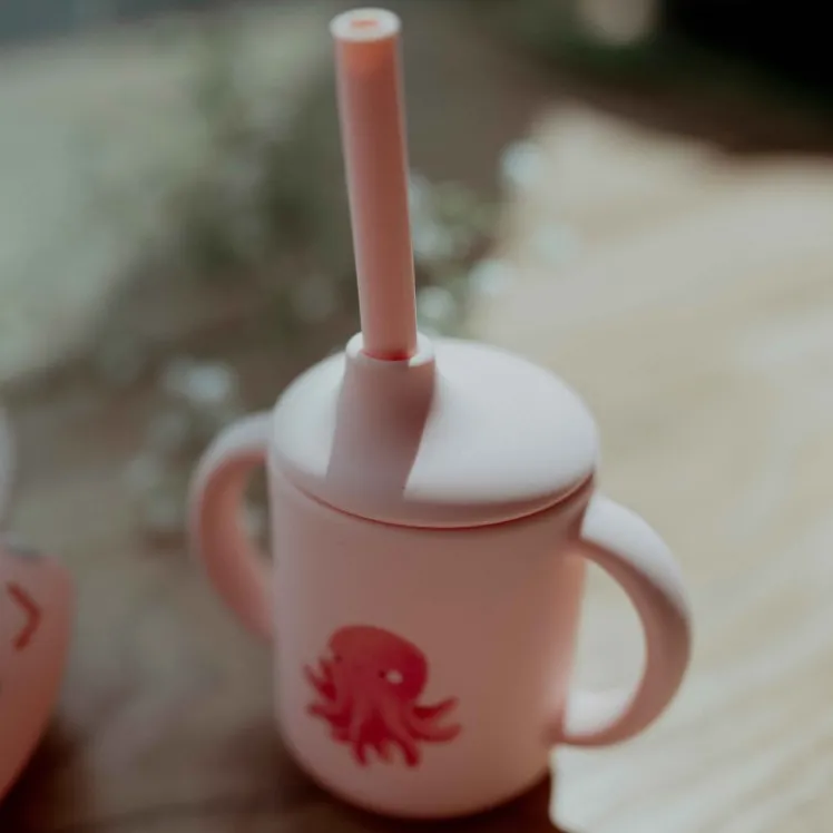 Bicchiere con cannuccia in silicone - Polpo Slurpy