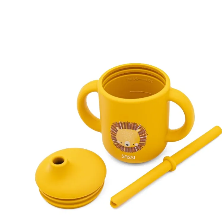 Bicchiere con cannuccia in silicone - Leone Chompy
