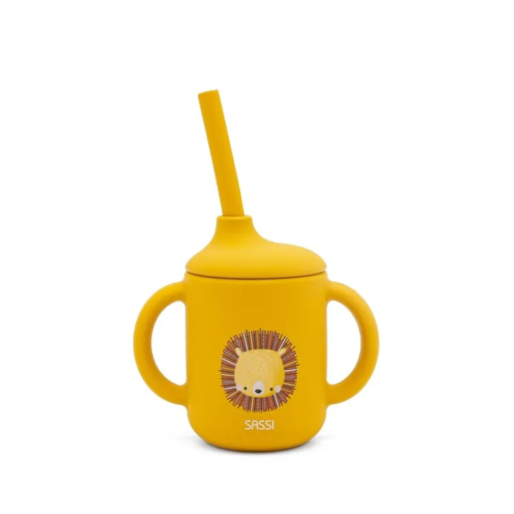 Bicchiere con cannuccia in silicone - Leone Chompy