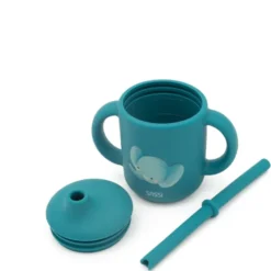 Bicchiere con cannuccia in silicone - Elefante Chewy