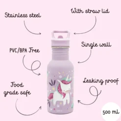 Borraccia in acciaio inox da 500 ml - Unicorno Sparkly