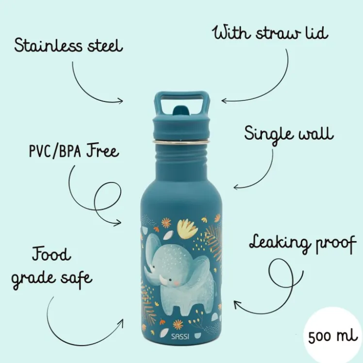 Borraccia in acciaio inox da 500 ml - Elefante Chewy