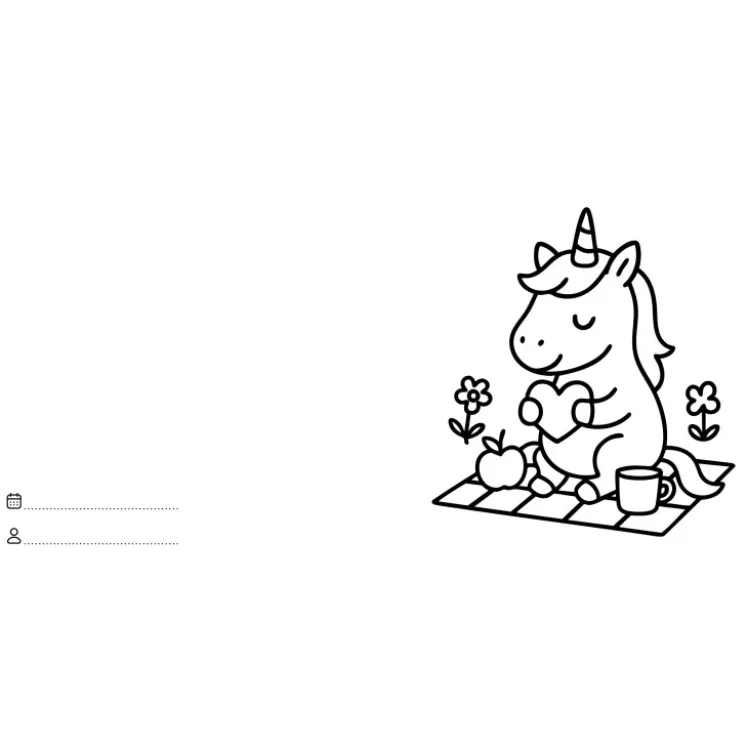 Let's colour. Unicorni