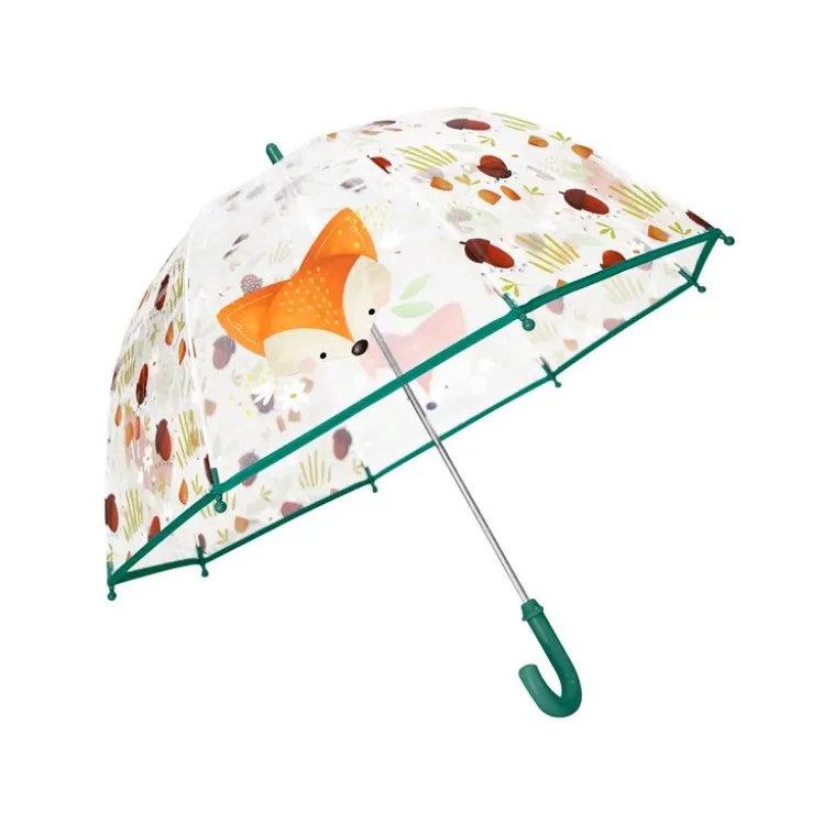 Ombrello trasparente per bambini - Volpe Crunchy