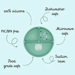 Piatto con ventosa in silicone - Orso Munchy