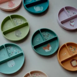 Piatto con ventosa in silicone - Unicorno Sparkly
