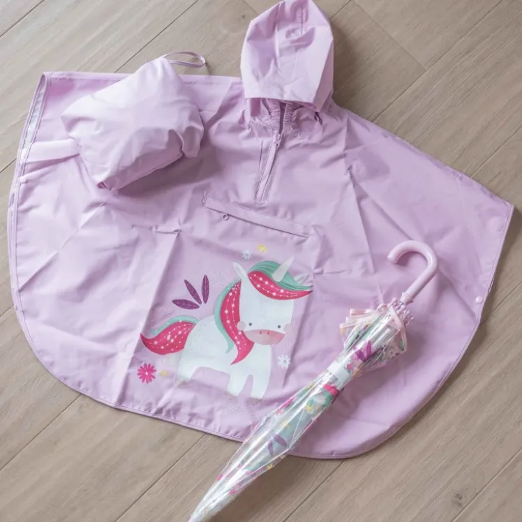 Poncho impermeabile per bambini - Unicorno Sparkly