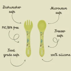 Posate in silicone - Dinosauro Cracky