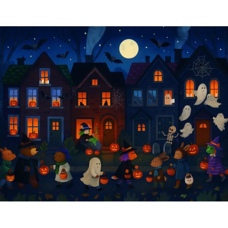 Puzzle Day & Night. Halloween