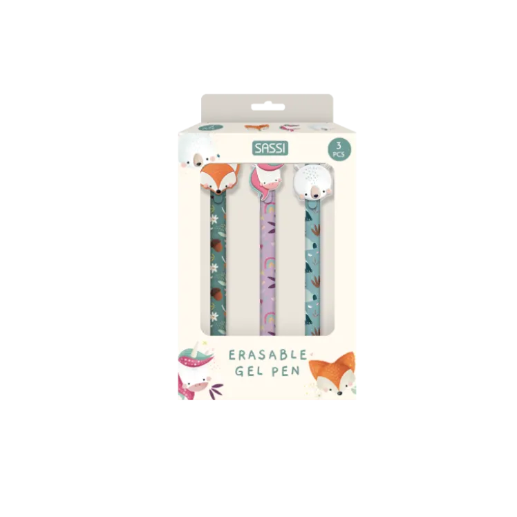 Set Penne Gel Cancellabili – Volpe, Unicorno e Orso