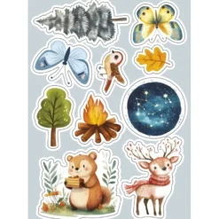 Sticker e attività. Il campeggio