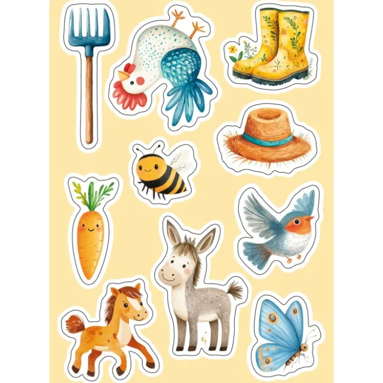 Stickers et activités. Visite à la ferme
